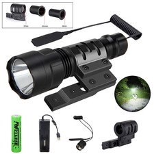 Tactical Red Green White LED Flashlight Torch Shotgun Offset Mount Remote Switch