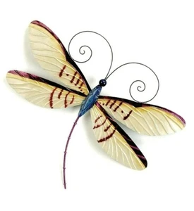 Dragonfly w/purple highlights capiz finish metal wall art home decor - Picture 1 of 1