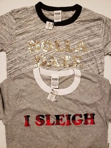 2 CAMISETAS VICTORIA'S SECRET ROSA TALLA XSMALL MARP $59.90 - Imagen 1 de 8