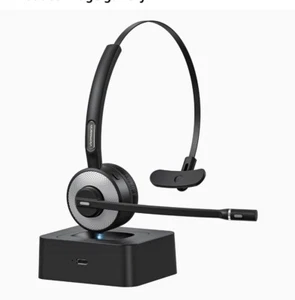 Wireless Bluetooth Headset V5.3 with Noise Cancelling Mic, Mute Button, Multipoi - Picture 1 of 9
