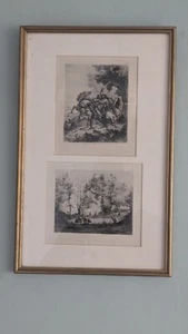 The Combat & Corot: Danse De Nymphes 1883 Engravings Lithographs Delacroix - Picture 1 of 12