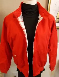 Woolrich Lightweight Jacket Mens Medium Red Lined 90s Zip Pockets Vintage - Picture 1 of 18