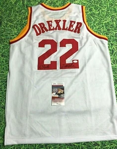 CLYDE DREXLER AUTOGRAPHED HOUSTON ROCKETS JERSEY JSA LAST ONE - Picture 1 of 3
