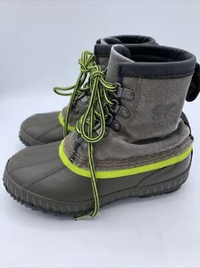 Sorel Youth Cheyanne ll Lace Duck Boot Size 1 Olive Green 1796061245 - Picture 1 of 10