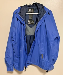 Helly Hansen Women’s L Blue Packable Rain Jacket Lightweight - Picture 1 of 7