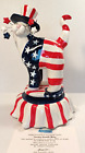 Limited Edition  WhimsiClay by Amy Lacombe "Yankee Doodle Kitty" Musical Cat NIB
