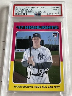 Aaron Judge 2017 Topps Transcendent VIP #1975TH Rookie RC /87 PSA 9 - Image 1 of 2