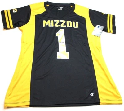 Camiseta deportiva para mujer NCAA Mizzou Tigers réplica amarilla negra grande L nueva con etiquetas Foto 1 de 3