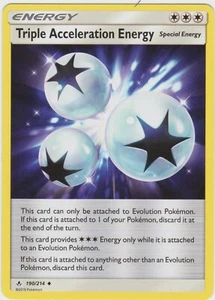 Pokemon TCG SM Unbroken Bonds 190/214 Triple Acceleration Energy Card - Picture 1 of 1