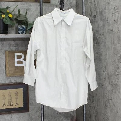 Camisa de Vestir Enro Para Hombres Años 80 2 Capas Algodón Sin Planchar Verde/Azul Marino 16 32-33 Foto 1 de 4