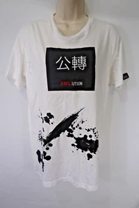 Men's Fly Supply Size Medium White And Black Revolution Splatter Graphic Shirt - Picture 1 of 3