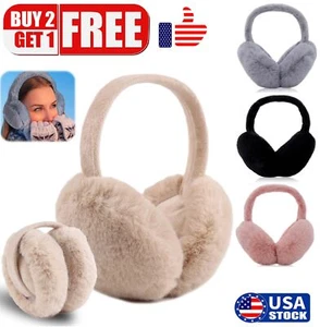 Winter Foldable Fluffy Ear Muffs Warmer Cosy Super Soft Women Men Earflaps USA - Picture 1 of 20