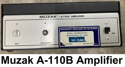Muzak A-110B Amplifier, with external input, microphone input + volume control - Image 1 of 4