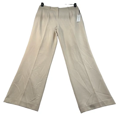 Calvin Klein платье брюки женщин размер 10 желтовато-коричневый широкий ноги карманы со складками новый - Изображение 1 из 4