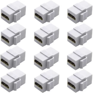 12 Pack HDMI 2.0 4K HD 3D Keystone Insert Wall Plate Gold Coupler Female Jack - Picture 1 of 1