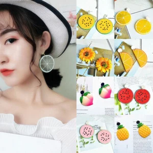 Fashion Women Boho Acrylic Earrings Jewellery Fruit Style Acrylic Earrings Gift - Picture 1 of 12