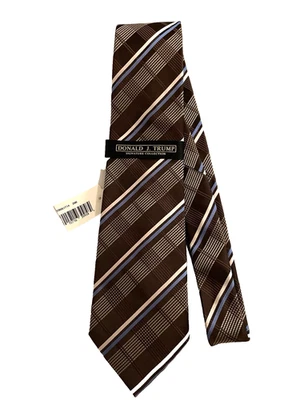 Новый с Ярлыками Donald J Trump подпись коллекции коричневый полосатый галстук - Изображение 1 из 4