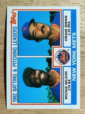 1983 Topps #621 New York Mets TL/Mookie Wilson/Craig Swan Foto 1 de 2