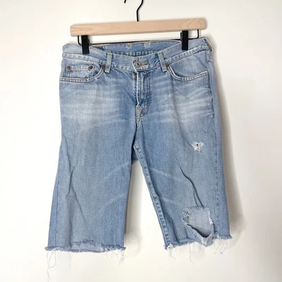 Vintage Y2K Lucky Brand Sweet N Low Denim Cutoff Grunge Shorts Distressed Sz 10 - Image 1 of 4
