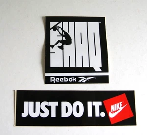 Nike & Reebok STICKER Vintage 1980's Lot Set RARE Shoes Trainers Just Do It Shaq - Picture 1 of 2