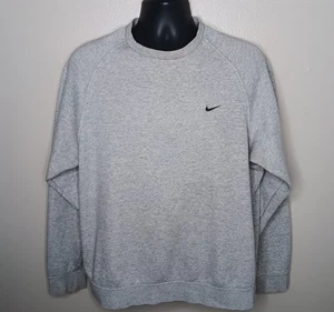 Vintage Y2K Adult Large Sweatshirt Pullover Crewneck Gray Nike Silver Tag - Picture 1 of 8