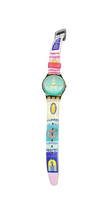 Vintage 1992 Swiss Made Swatch Watch Yoga Mandala Meditation KC - Image 1 of 4