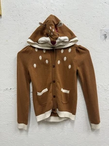 Gymboree Deer cardigan Sz 7 Enchanted Forest button down with pockets - Picture 1 of 3