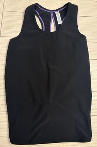 EUC Ivivva Girls Size 12 Black Tank Top with Back Design - Picture 1 of 6