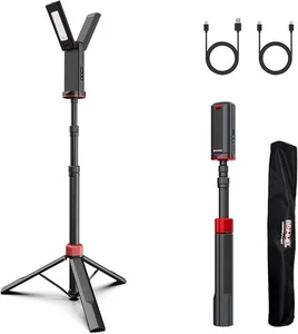 BRIMMEL Rechargeable LED Work Light w/ Tripod, 2200 Lumens, Magnetic Base, Bag - Picture 1 of 6