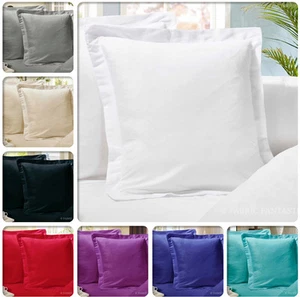 Pair of European Pillowcases 65 x 65 cm 1000TC Super Soft Pillow Cases - Picture 1 of 15