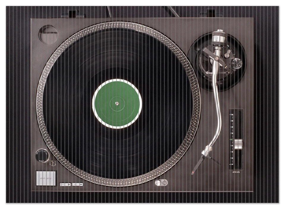 Wallario Duschmatte Bad Teppich Vorleger Plattenspieler oben Musik Vinyl Scheibe - Bild 1 von 1