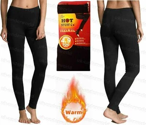 Ladies Thermal Leggings Fleece Lined Black 4.9 TOG Womens Winter Warm 1 Pair - Picture 1 of 8