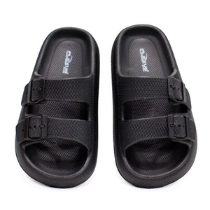 Women Spring Step Bubbles Cushioned Slide Sandals - Black - Picture 1 of 5