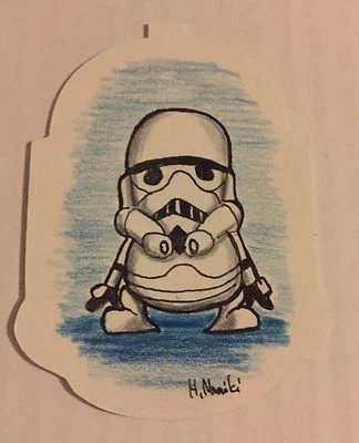 Stormtrooper 2009 Topps Star Wars Galaxy 5 Diecut Sketch Card Hiroshi Namiki 1/1 - Image 1 of 2