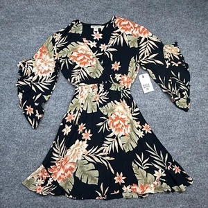 Billabong Love Skirt Top Size XS Black Blouse V Neck Cover Up Beach Pool - Picture 1 of 13