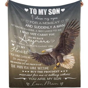 Manta para mi hijo, regalo de cumpleaños de papá, regalo de padre a hijo - Picture 1 of 7