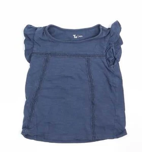 TU Girls Blue Cotton blend T-Shirt Size 3 Years - Picture 1 of 12