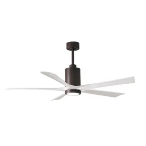 Matthews Fan Co. Patricia 5 60" LED Ceiling Fan, Bronze/White - PA5-TB-MWH-60 - Picture 1 of 1