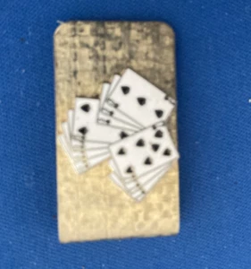 Clip de dinero vintage para jugar cartas de póker espadas color dorado - Imagen 1 de 2