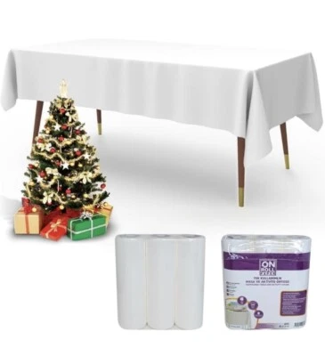 3x10 Pack White Disposable Table Cover Universal Size 40x47 Inches - Image 1 of 4
