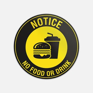 Notice No Food Or Drink Vinyl Sticker Decal - Picture 1 of 1