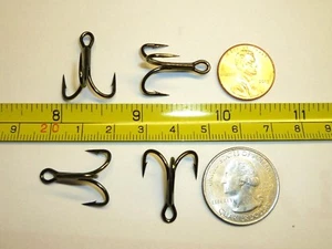 (100) VMC 4X OSHAUGHNESSY TREBLE HOOKS (SIZE 4) BLACK (9626BN) BULK 9626 BN  - Picture 1 of 4