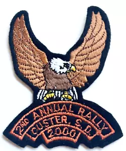 NUEVO PARCHE MOTO VINTAGE 2000 2º ANUAL RALLY CUSTER S.D. Harley Eagle - Imagen 1 de 3