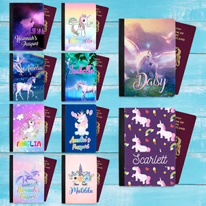 Funda Pasaporte Diseño Unicornio Personalizada Cualquier Nombre Regalo Vacaciones 20 - Imagen 1 de 23