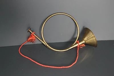 Vintage Brass Christmas Holiday Wall Hanging Decorative India Bugle French Horn - Image 1 of 4