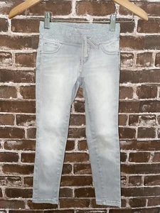 JUSTICE GIRLS 6 REGULAR GRAY JEGGINGS KNIT ELASTIC WAIST JEGGING PULL ON JEANS - Picture 1 of 3