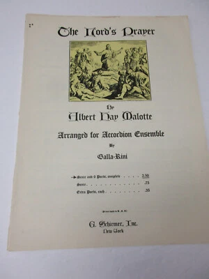 Albert Hay Malotte The Lord's Prayer Accordition Ensemble Sheet Music G Schirmer - Image 1 of 4