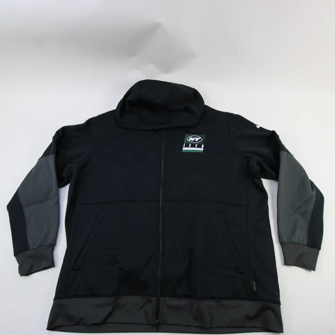 New York Jets Nike NFL On Field Apparel Jacket Men's Black Used Cover