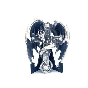 1oz Limited Dragon Cross Hand Poured 999 Silver Statue Gold Spartan Bar Coin - Bild 1 von 7