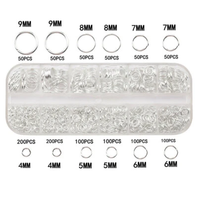 Wholesale 4-9MM Jewelry Findings Mixed 1100PCS Jump Rings Box Making Jewelry - Imagem 1 de 4